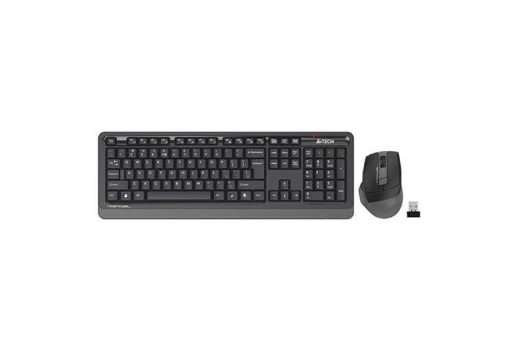 A4 TECH FG1035 Kablosuz Q Trk Optic Mouse Siyah/Gri Multimedya Klavye - Mouse Set