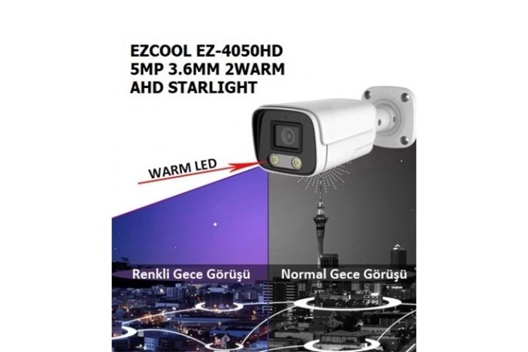 EZCOOL 5MP EZ-4050HD 3.6MM 40metre STARLIGT BULLET AHD KAMERA