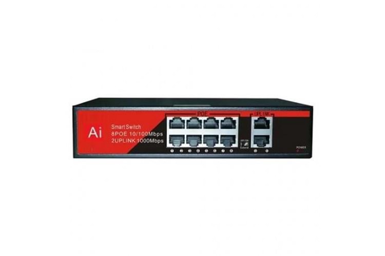 EZCOOL 8port EZ-08PSF 10/100 2-UPLINK 120W FULL POE SWITCH