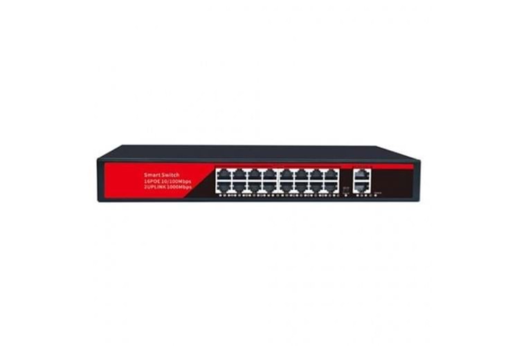 EZCOOL 16port EZ-16PSF GIGABIT 2-UPLINK 240W FULL POE SWITCH