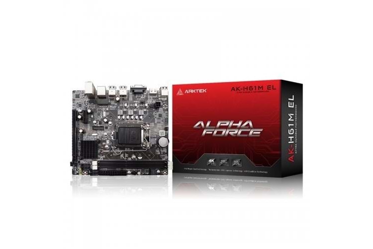ARKTEK H61 ALPHA FORCE AK-H61M EL DDR3 HDMI PCIE 2.0 1155p mATX