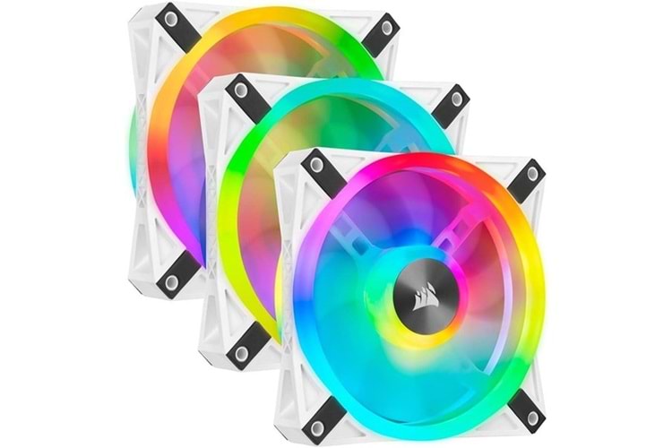 CORSAIR QL120 CO-9050104-WW 12CM RAGB KASA FANI-KONTROL ÜNİTESİ 3-LÜ PAKET BEYAZ