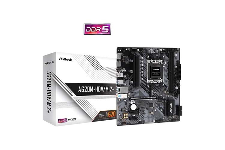 ASROCK A620M-HDV/M.2+ DDR5 HDMI-DP TYPE-C PCIE 4.0 AM5 mATX