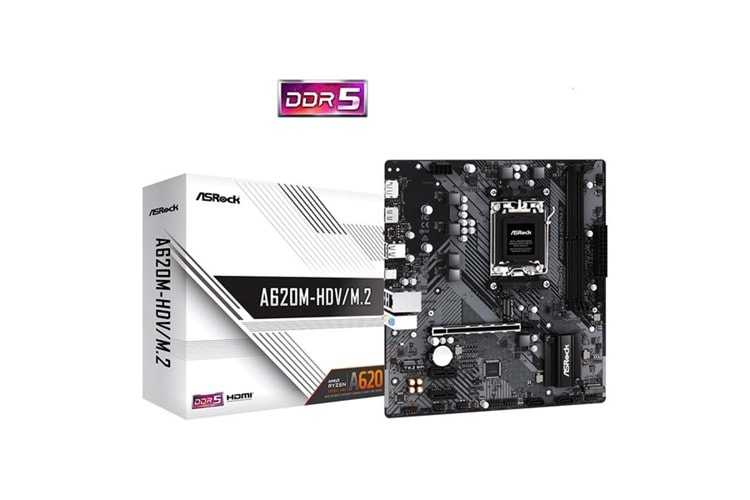 ASROCK A620M-HDV/M.2 DDR5 HDMI-DP TYPE-C PCIE 4.0 AM5 mATX