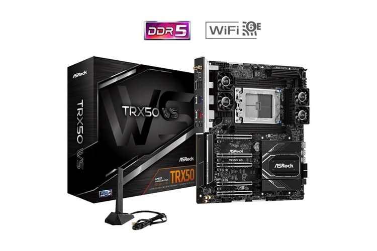 ASROCK TRX50 WIFI-6E WS ECC DDR5 10-GbE LAN PCIE 5.0 sTR50 ATX