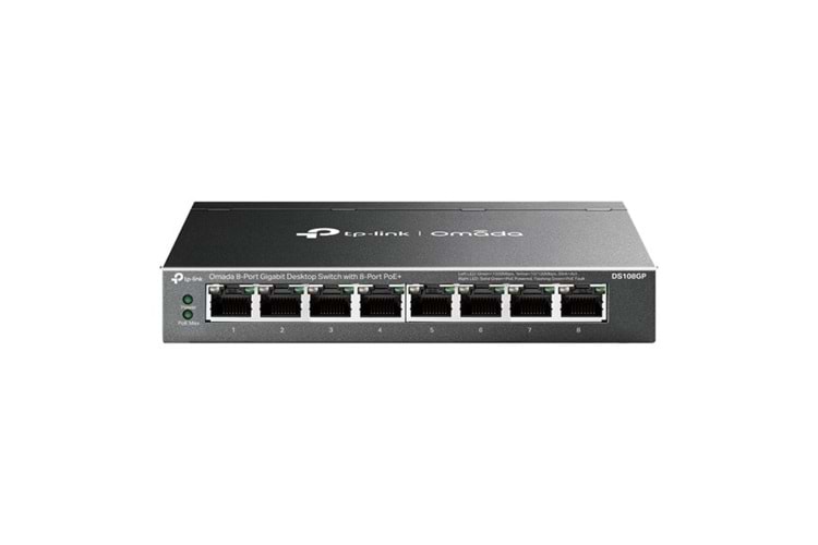 TP-LINK 8port DS108GP GIGABIT 64W FULL POE YÖNETİLEMEZ SWITCH