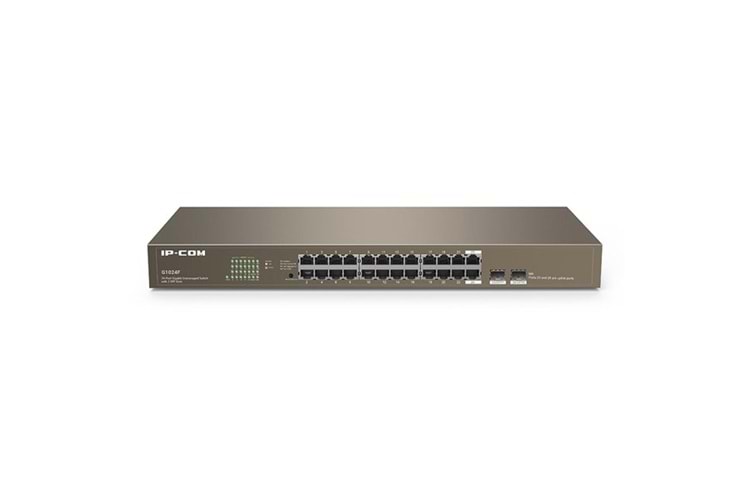 IP-COM 24port IP-G1024F Gigabit 2-SFP Yonetilemez Rack Mount Switch Metal Kasa
