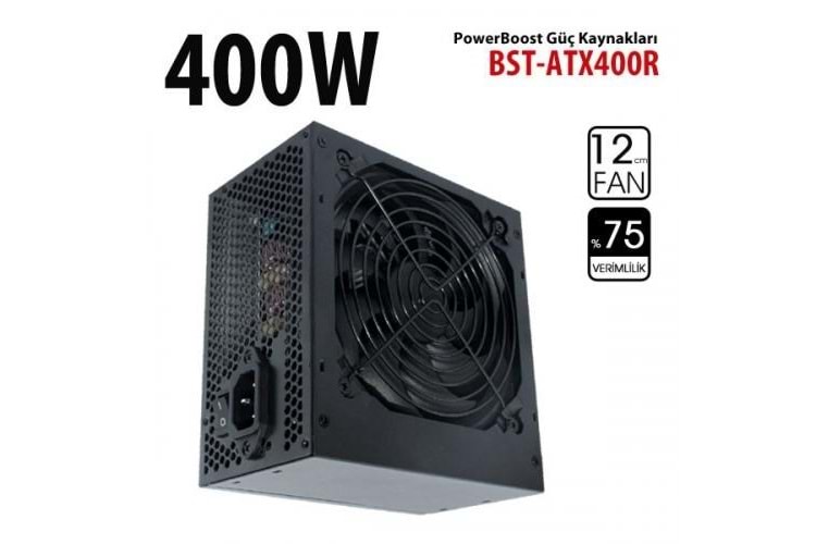 PowerBOOST 400W BST-ATX400R 12cm Fanlı Power Supply	