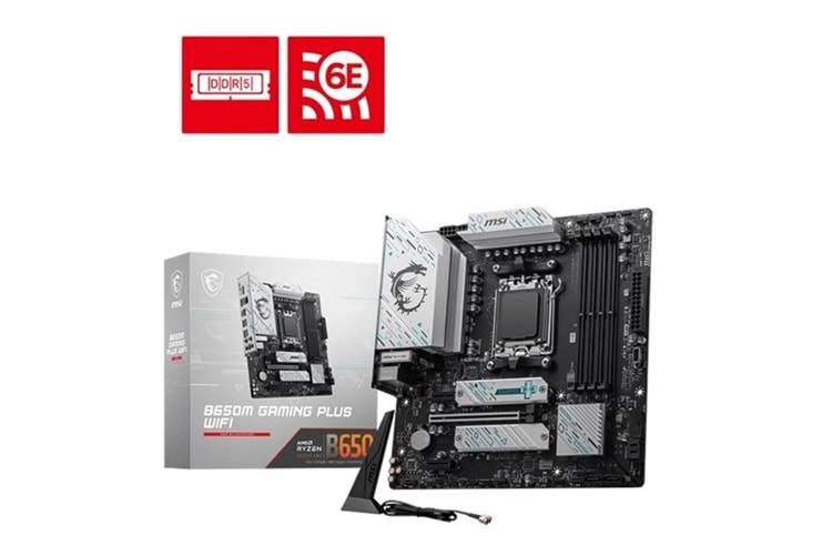 MSI B650M GAMING PLUS WIFI-6E DDR5 HDMI DP PCIe 16X v4.0 AM5 mATX