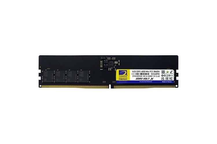 TWINMOS 16GB DDR5 4800MHZ CL40 PC RAM VALUE TMD516GB4800U40