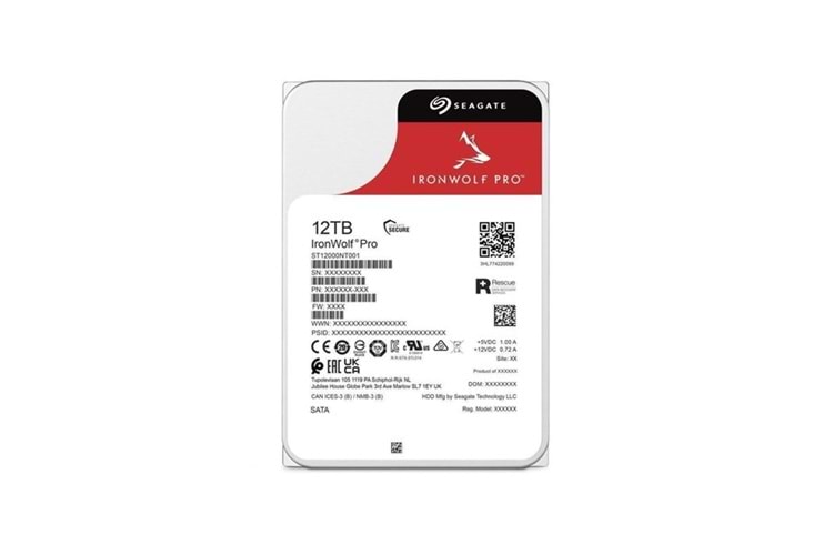 SEAGATE 12TB IRONWOLF PRO ST12000NT001 256MB 7200 RPM NAS DİSKİ