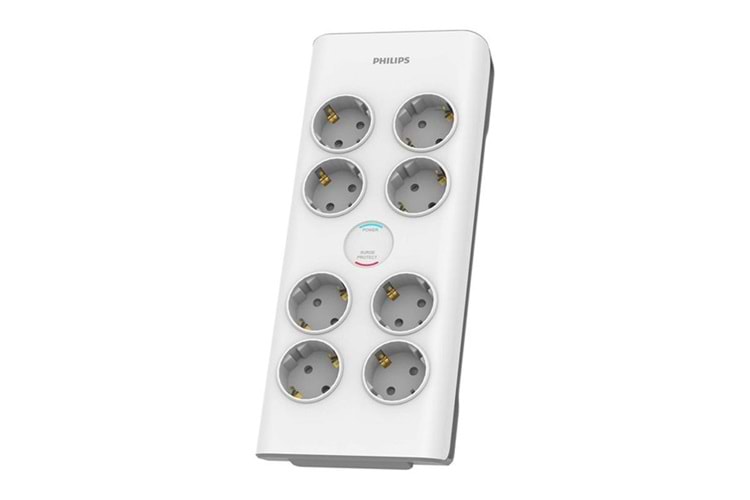 PHILIPS 8-li SPN7080WA/62 900 Joules Akım Koruma Prizi Beyaz