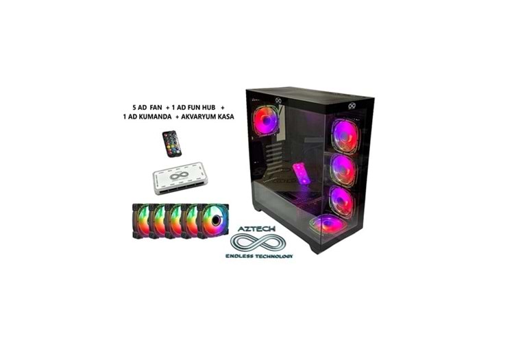 AZTECH AZT101 B Gaming Mid-Tower PC Kasası RGB Switch	