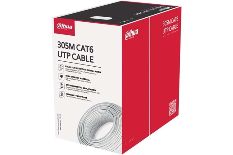 DAHUA 305metre PFM920I-6UN-C Cat6 Beyaz UTP Data Kablosu