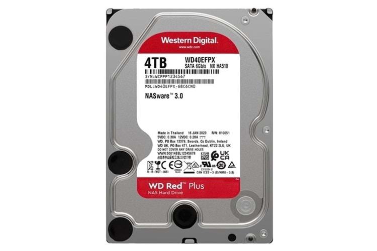 WD 4TB RED WD40EFPX 256MB 5400RPM SATA-3 GÜVENLİK DİSKİ