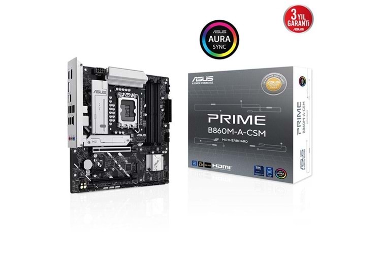 ASUS PRIME B860M-A CSM DDR5 HDMI DP PCIE 5.0 1851p mATX Kurumsal Anakart