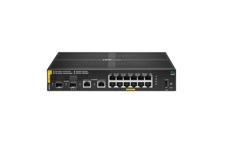 ARUBA 12port 6000 R8N89A GIGABIT 2-SFP 139W POE YÖNETİLEBİLİR SWITCH