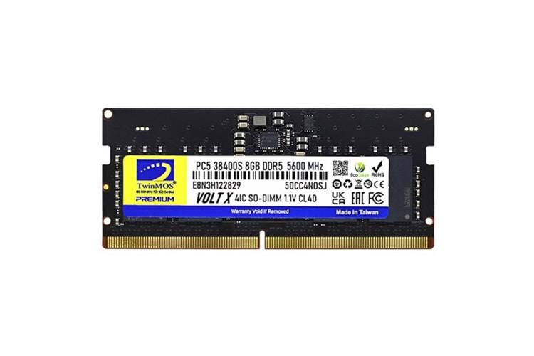 TWINMOS 8GB DDR5 5600MHZ NOTEBOOK RAM VALUE TMD58GB5600S46