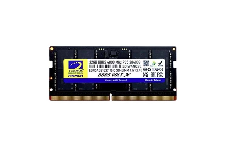 TWINMOS 32GB DDR5 4800MHZ CL40 NOTEBOOK RAM VOLT X TMD532GB4800S40