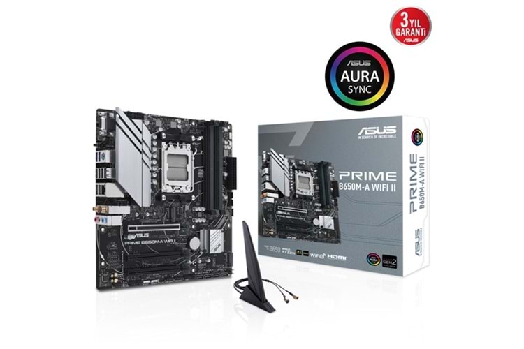 ASUS PRIME B650M-A WIFI II DDR5 HDMI DP PCIe 16X v4.0 AM5 mATX	