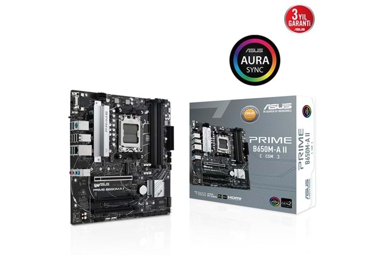 ASUS PRIME B650M-A II-CSM DDR5 HDMI-DP PCIE 4.0 AM5 mATX KURUMSAL ANAKART