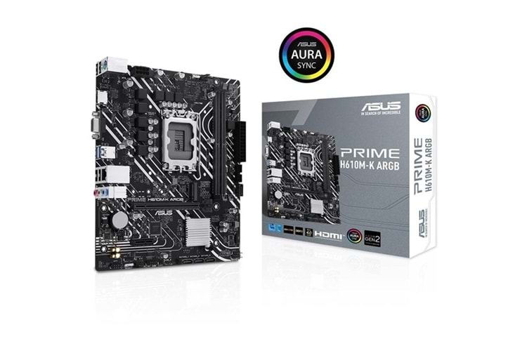 ASUS PRIME H610M-K D4 ARGB DDR4 HDMI PCIE 3.0 1700P MATX