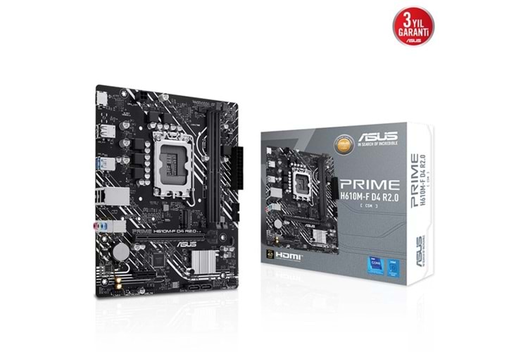 ASUS PRIME H610M-F D4 R2.0-CSM DDR4 HDMI PCIE 4.0 1700P mATX KURUMSAL ANAKART