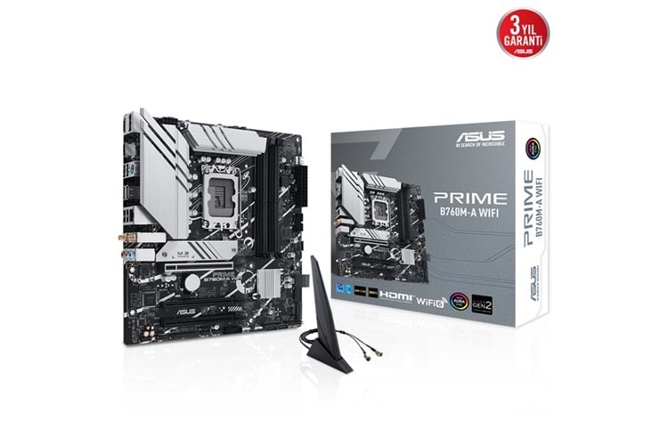 ASUS PRIME B760M-A WIFI-6E DDR5 HDMI DP PCIe 16X v4.0 1700p mATX