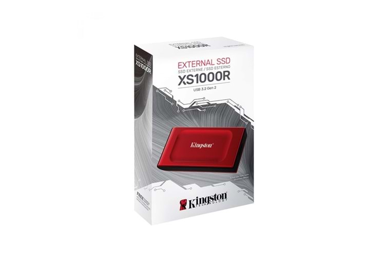 KINGSTON 1TB XS1000 SXS1000R/1000G USB 3.2 HARİCİ SSD DİSK KIRMIZI