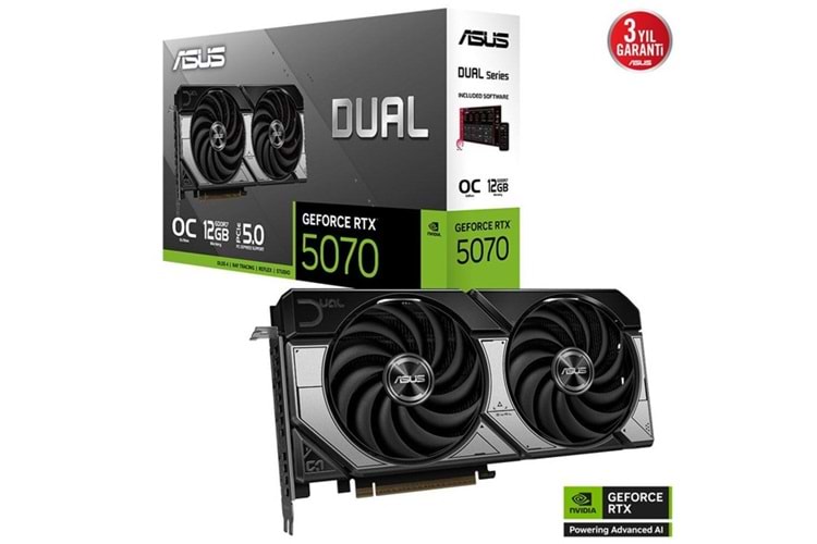 ASUS 12GB DUAL RTX5070-O12G GDDR7 HDMI-DP PCIE 5.0
