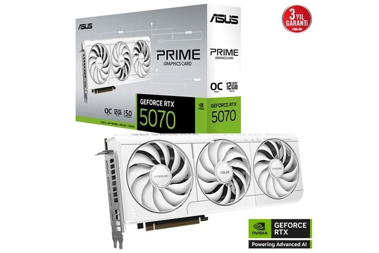 ASUS 12GB PRIME RTX5070-O12G WHITE GDDR7 HDMI-DP PCIE 5.0 BEYAZ