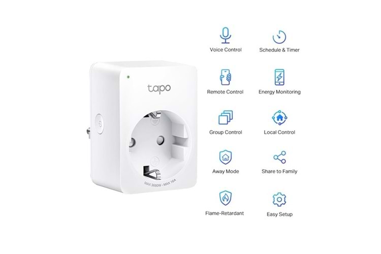 TP-LINK Tapo P110 Mini Akıllı WIFI Priz, Enerji İzleme 4-lü paket