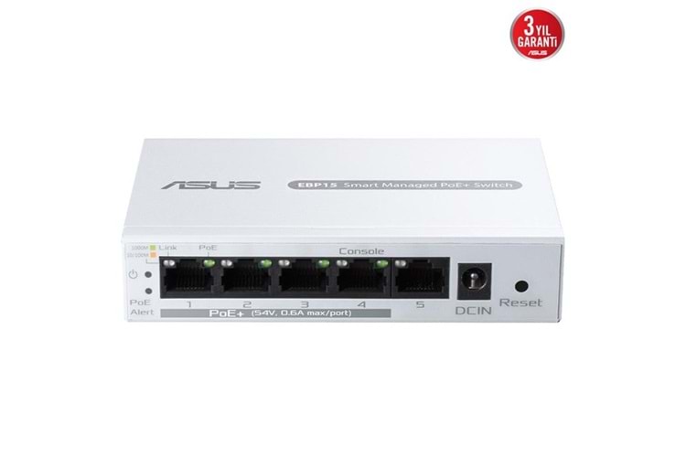 ASUS 5port EBP15 GIGABIT 60W 4port PoE YÖNETİLEBİLİR SWITCH