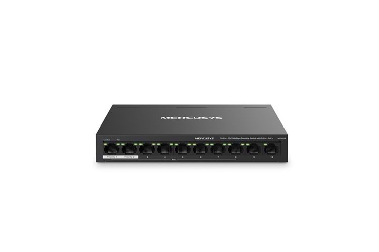 MERCUSYS 10-PORT MS110P 10/100 YÖNETİLMEZ 65W 8-PORT POE SWITCH