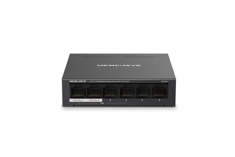 TP-LINK 6port MS106LP 10/100 YÖNETİLEMEZ 30W 4-PORT POE SWITCH