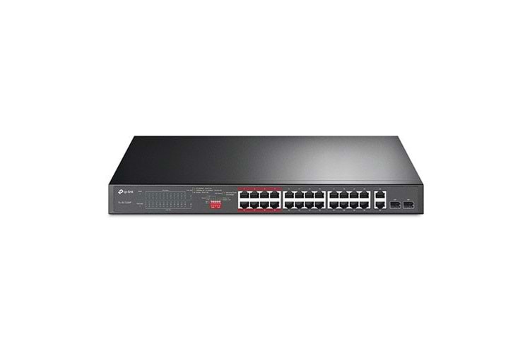 TP-LINK 24-PORT 250W FULL POE TL-SL1226P 10/100 2-PORT GIGABIT 2X-SFP POE SWITCH