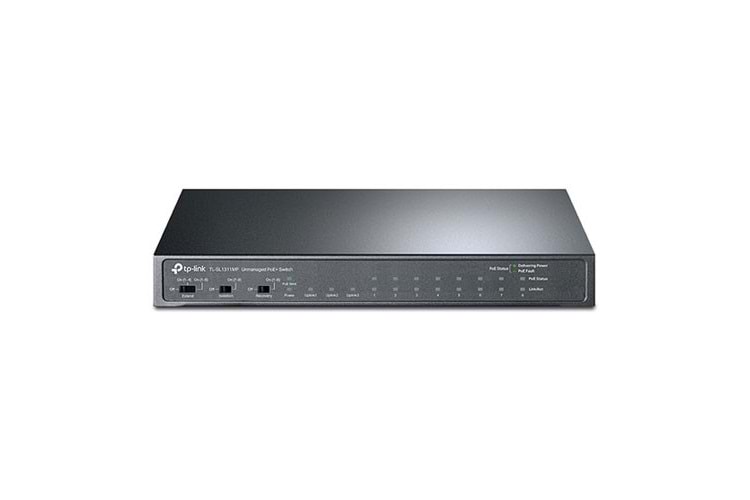 TP-LINK 8-PORT 124W FULL POE TL-SL1311MP 10/100 2X-GIGABIT 1X-SFP YÖNETİLEMEZ SWITCH