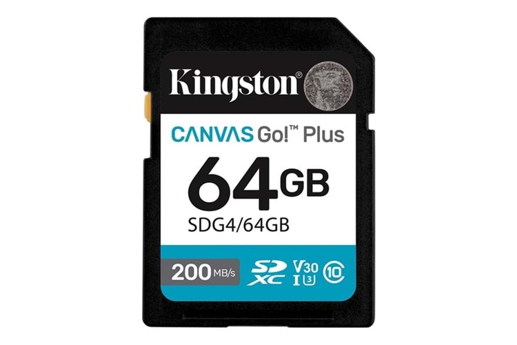 KINGSTON 64GB CANVAS GO+ SDG4/64GB SDHC HAFIZA KARTI