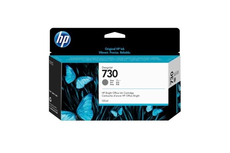 Hp P2v66a (730) Grı 130 Ml Genıs Format Murekkep Kartusu
