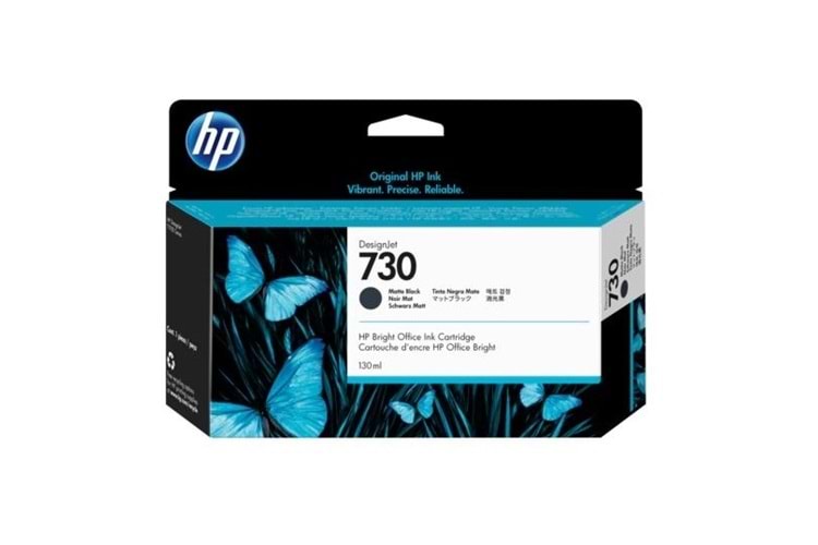 Hp P2v65a (730) Mat Sıyah 130 Ml Genıs Format Murekkep Kartusu