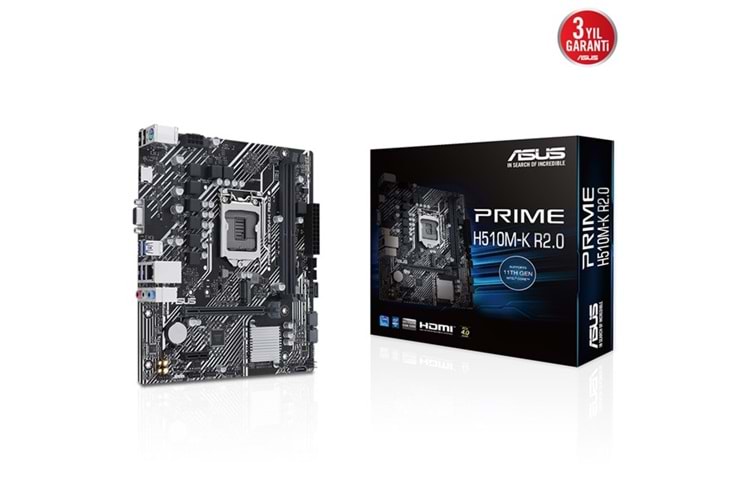 ASUS PRIME H510M-K R2.0 DDR4 HDMI PCIe 16X v4.0 1200p v2 mATX	
