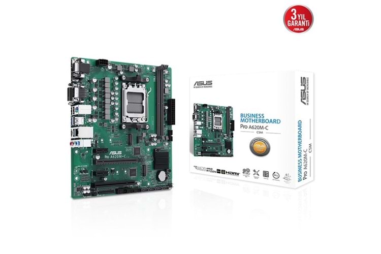 ASUS PRO A620M-C-CSM DDR5 HDMI-DP-DVI PCIE 4.0 AM5 KURUMSAL ANAKART