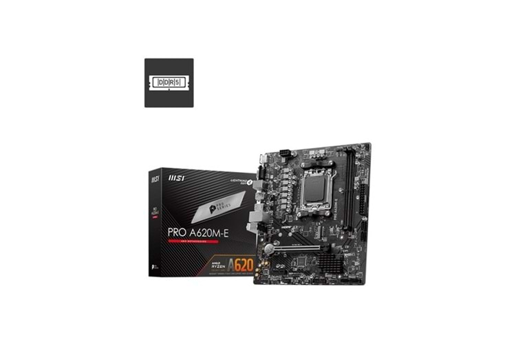 MSI PRO A620M-E DDR5 HDMI PCIe 16X v4.0 AM5 mATX