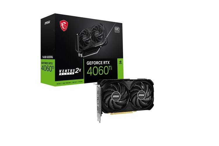MSI 16GB RTX4060TI VENTUS 2X BLACK 16G OC GDDR6 128bit HDMI DP PCIe 4.0	