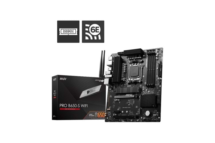MSI PRO B650-S WIFI-6E DDR5 HDMI-DP PCIE 4.0 AM5 ATX