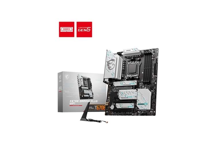 MSI X670e GAMING PLUS WIFI-6E DDR5 HDMI-DP PCIE 5.0 AM5 ATX