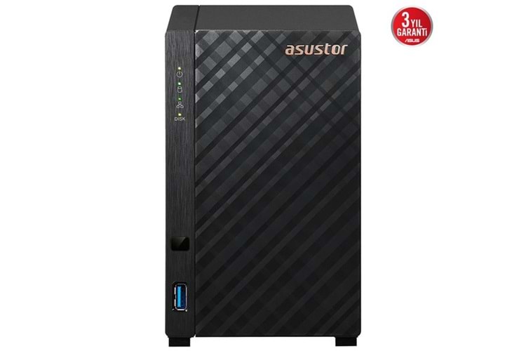 ASUSTOR AS1102TL REALTEK RTD1619B QC-1GB RAM-2-diskli Nas Sunucu (Disksiz)