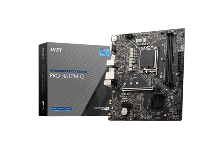 MSI PRO H610M-G DDR5 M2 PCIe NVME HDMI PCIe 16X v4.0 1700p mATX