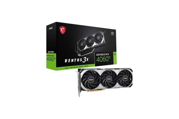 MSI RTX4060TI 8GB VENTUS 3X E 8G OC GDDR6 128bit HDMI DP PCIe 4.0