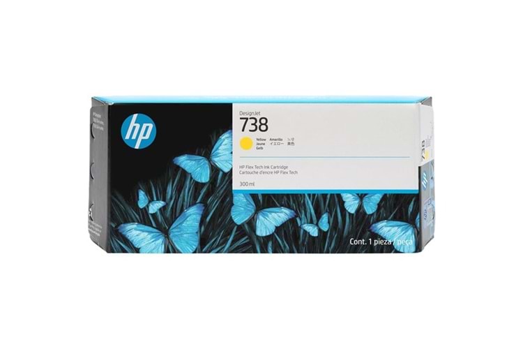 Hp 676M8a (738) 300 Ml Yellow Desıgnjet Ink Cartrıdge